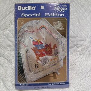 Bucilla Noah’s Ark Lap Quilt Kit Stamped Cross Stitch 45"X 45”